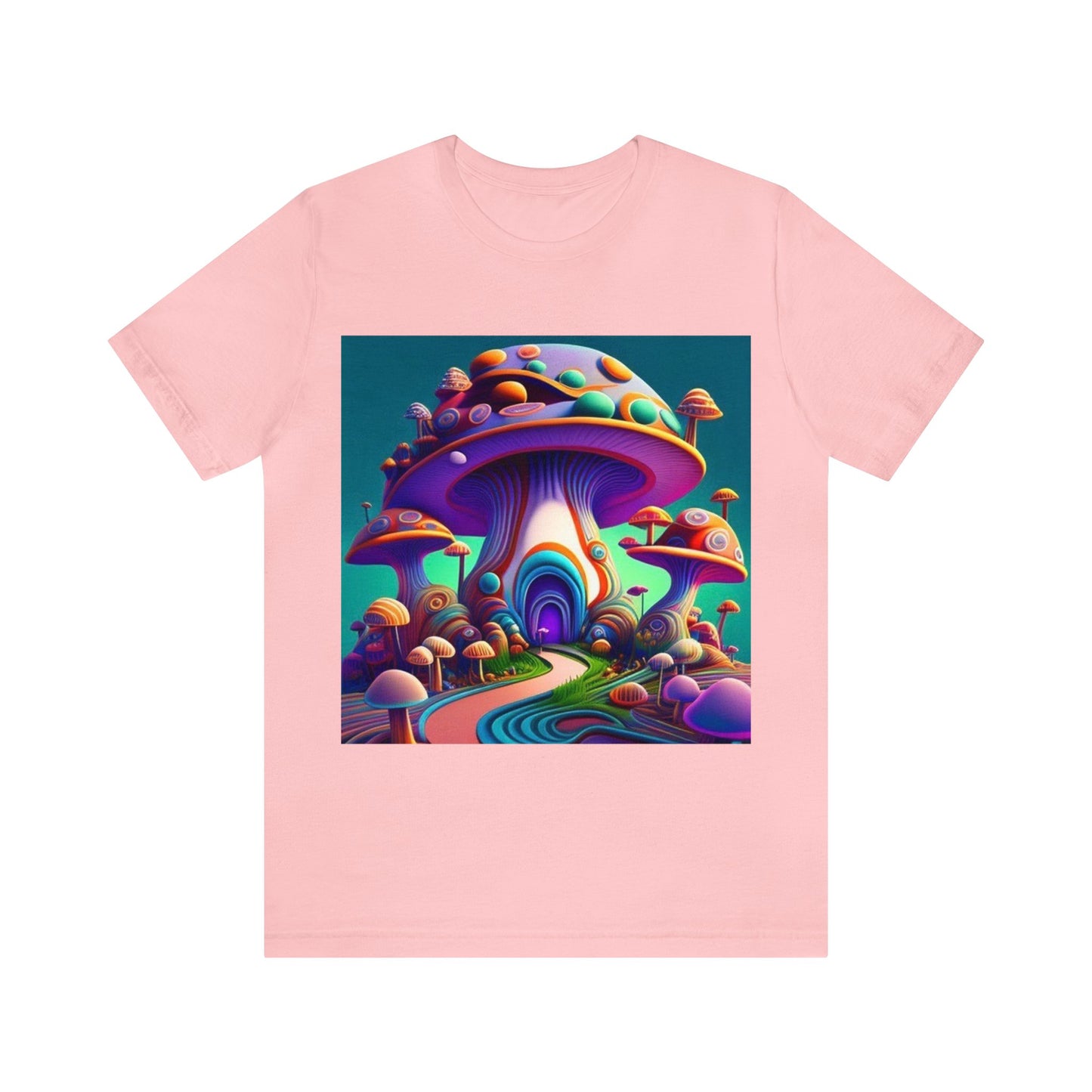 colorful trippy mushroom Unisex Jersey Short Sleeve Tee