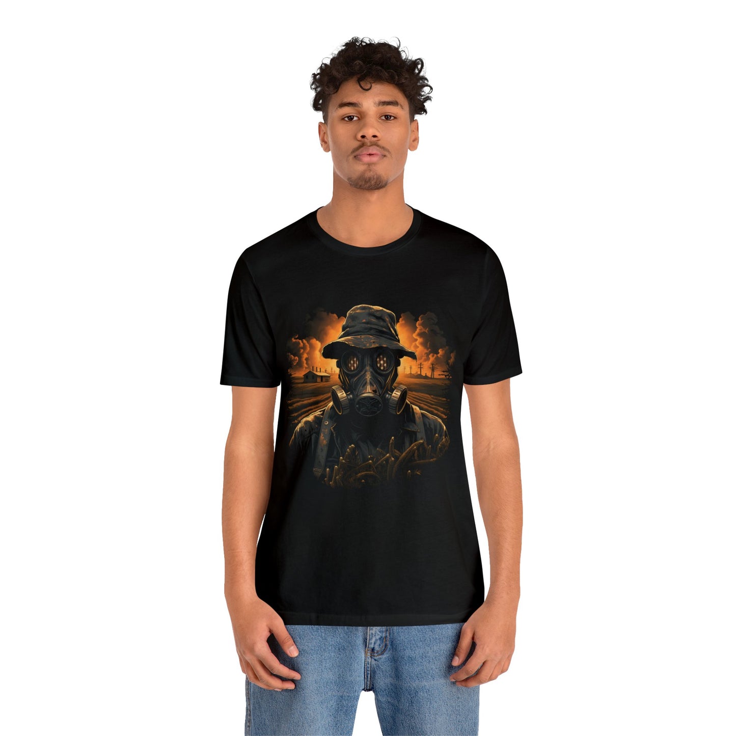 gas mask apocalyptic farmer  Unisex Jersey Short Sleeve Tee