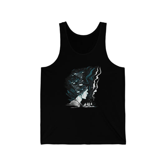 winter time lost in thought introspective trippy colorful Unisex Jersey Tank