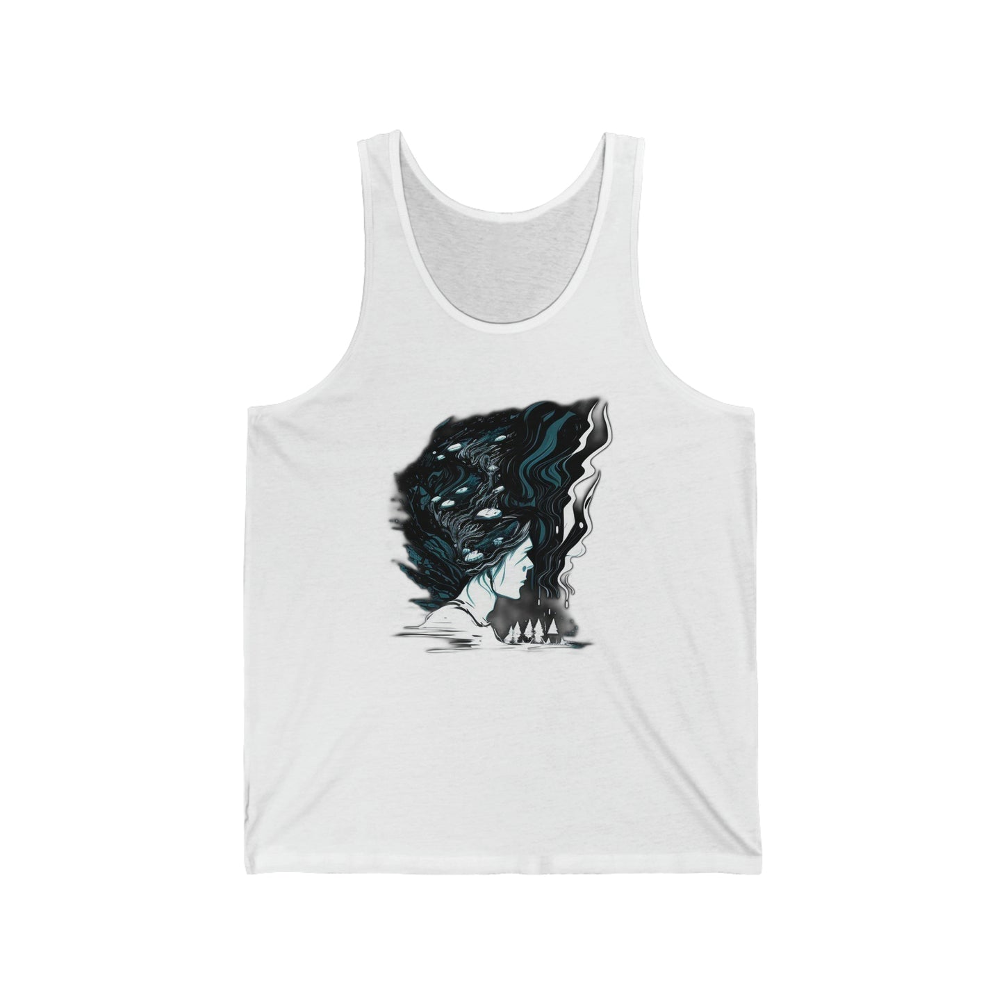 winter time lost in thought introspective trippy colorful Unisex Jersey Tank