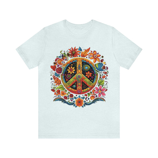 peace symbol colorful trippy Unisex Jersey Short Sleeve Tee