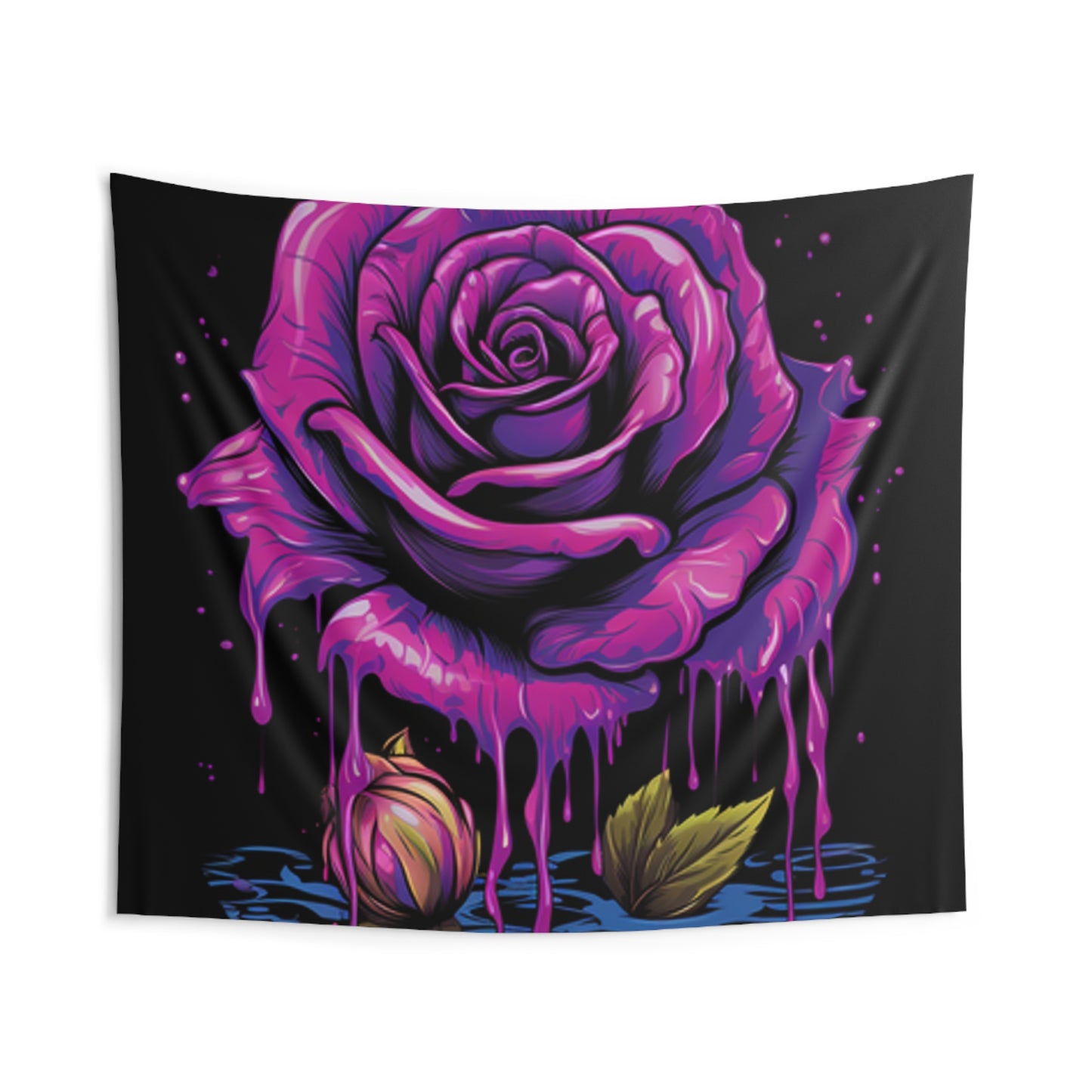 melting purple flower colorful trippy Indoor Wall Tapestries