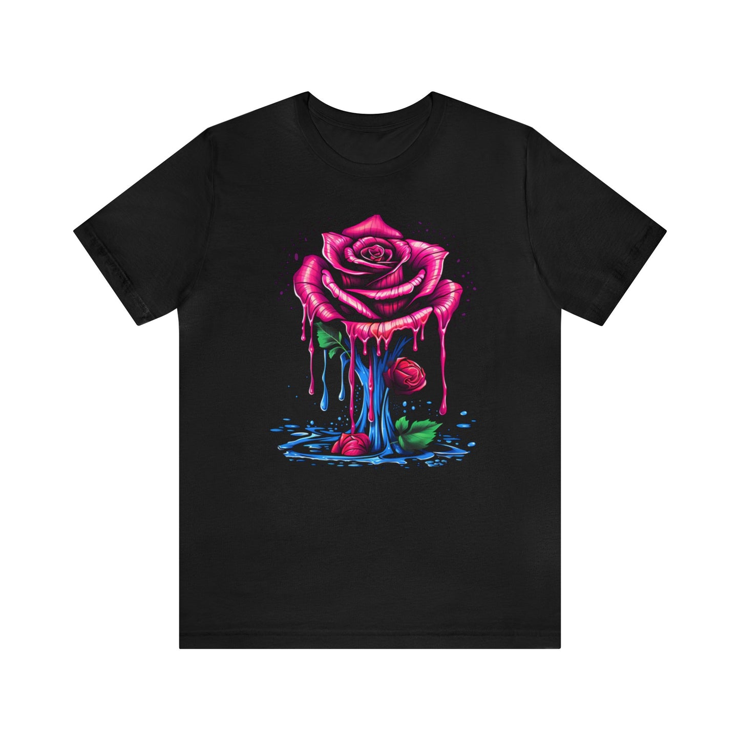 melting pink rose colorful trippy Unisex Jersey Short Sleeve Tee