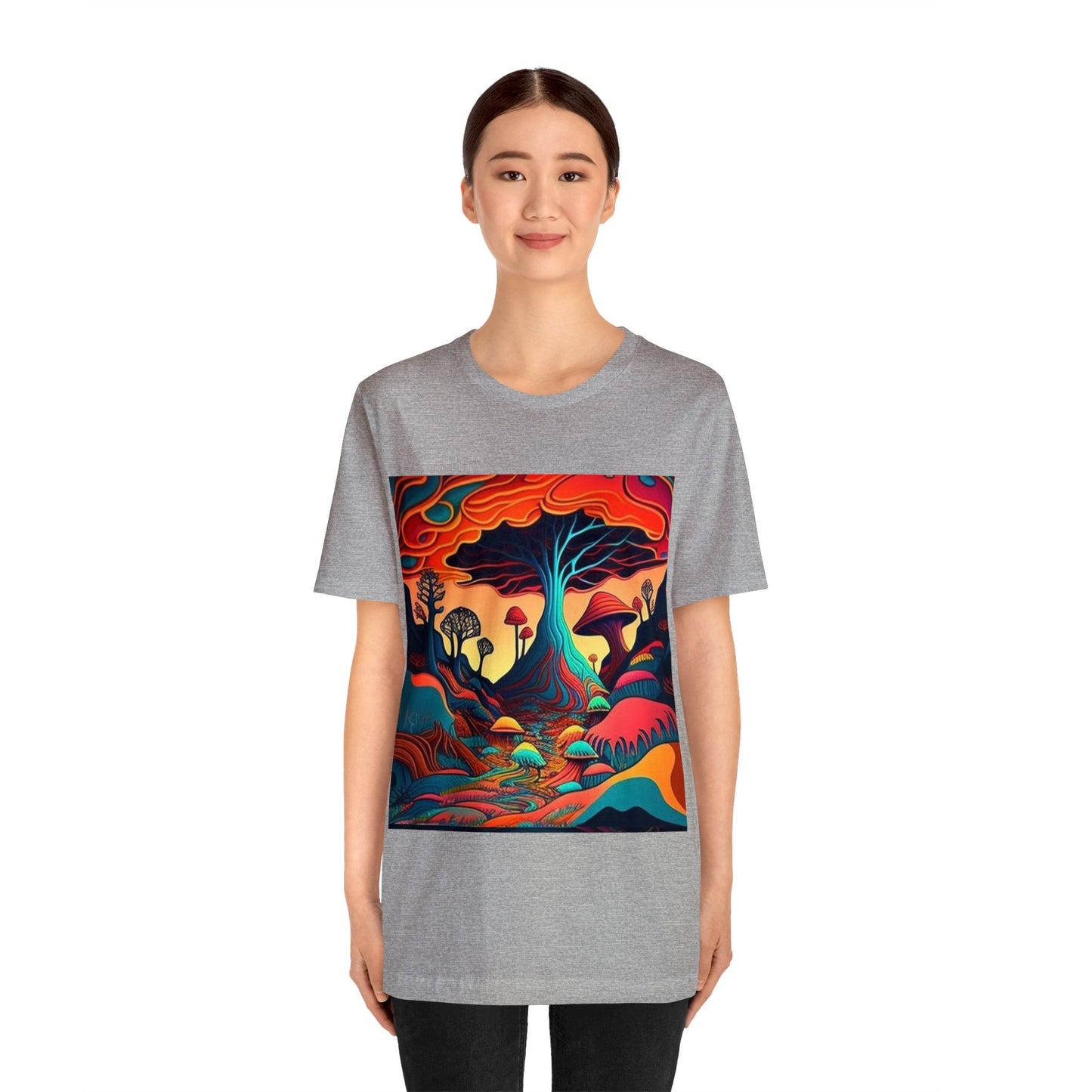 mushroom scenery trippy Unisex Jersey Short Sleeve Tee