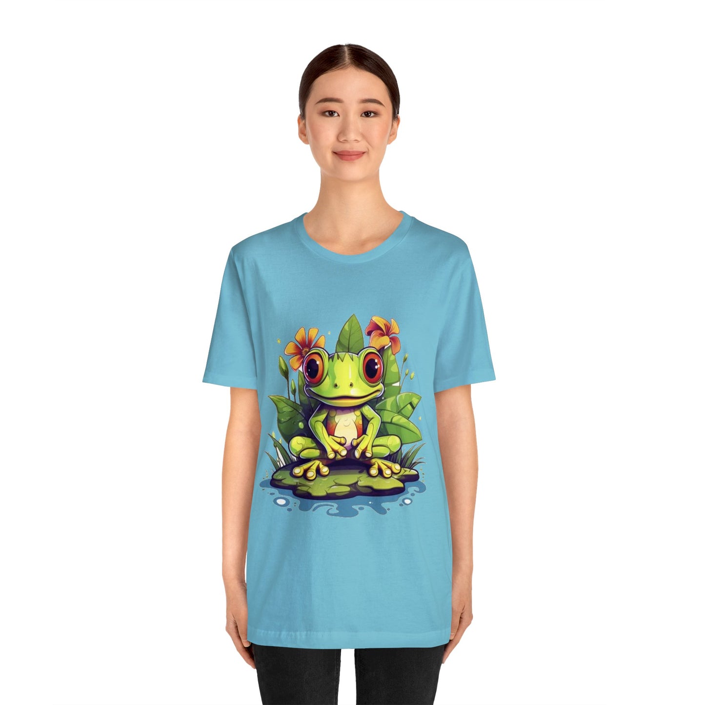 cute frog Lilly pad Unisex Jersey Short Sleeve Tee