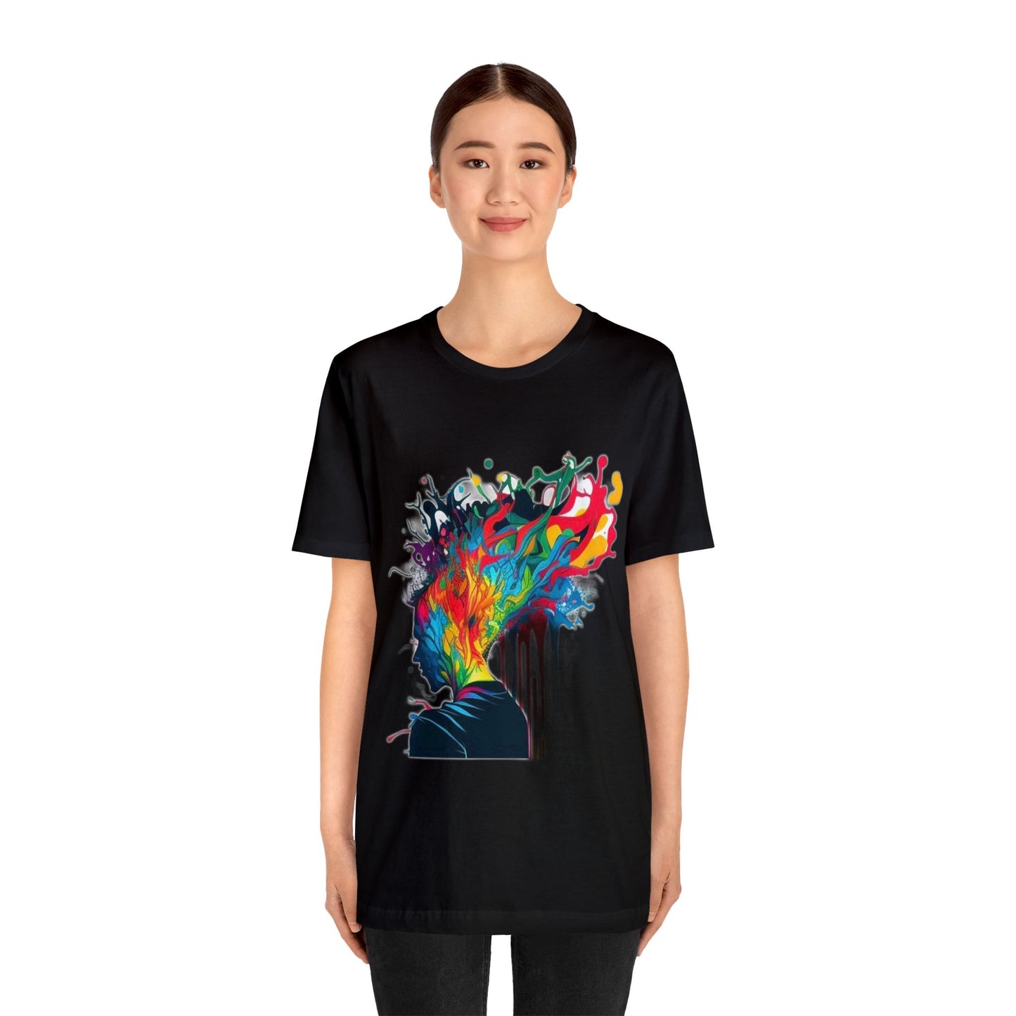 deep in thought colorful trippy Unisex Jersey Short Sleeve Tee