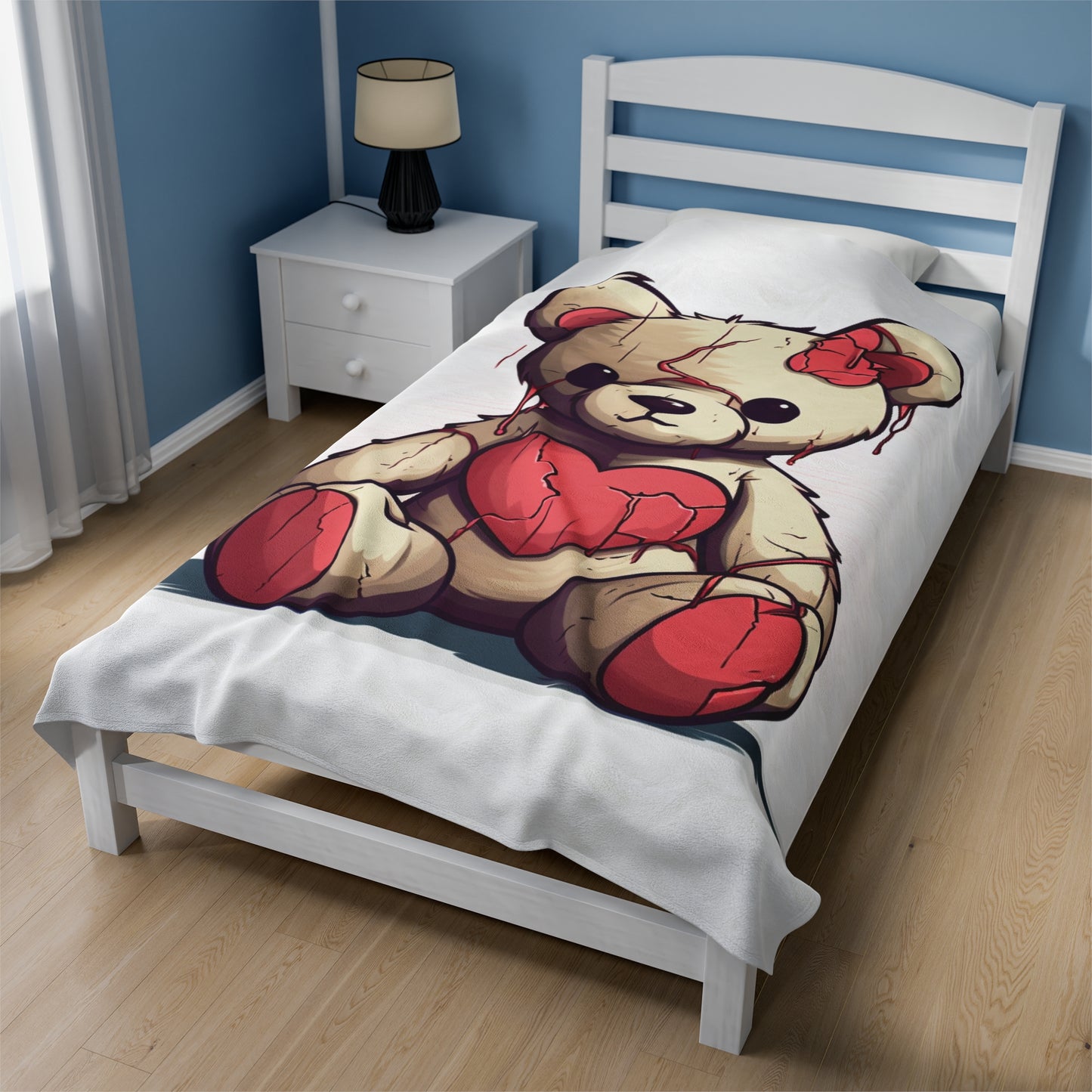 cute teddy bear broken heart Velveteen Plush Blanket