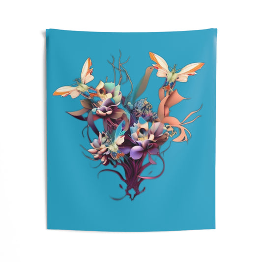 butterflies and flowers Indoor Wall Tapestries