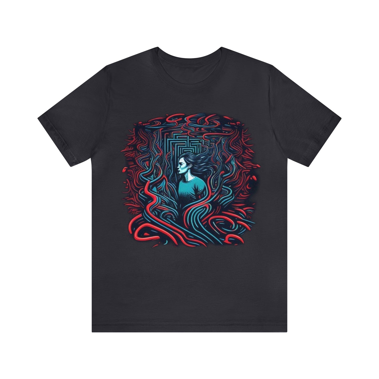 introspective colorful trippy lost in maze Unisex Jersey Short Sleeve Tee