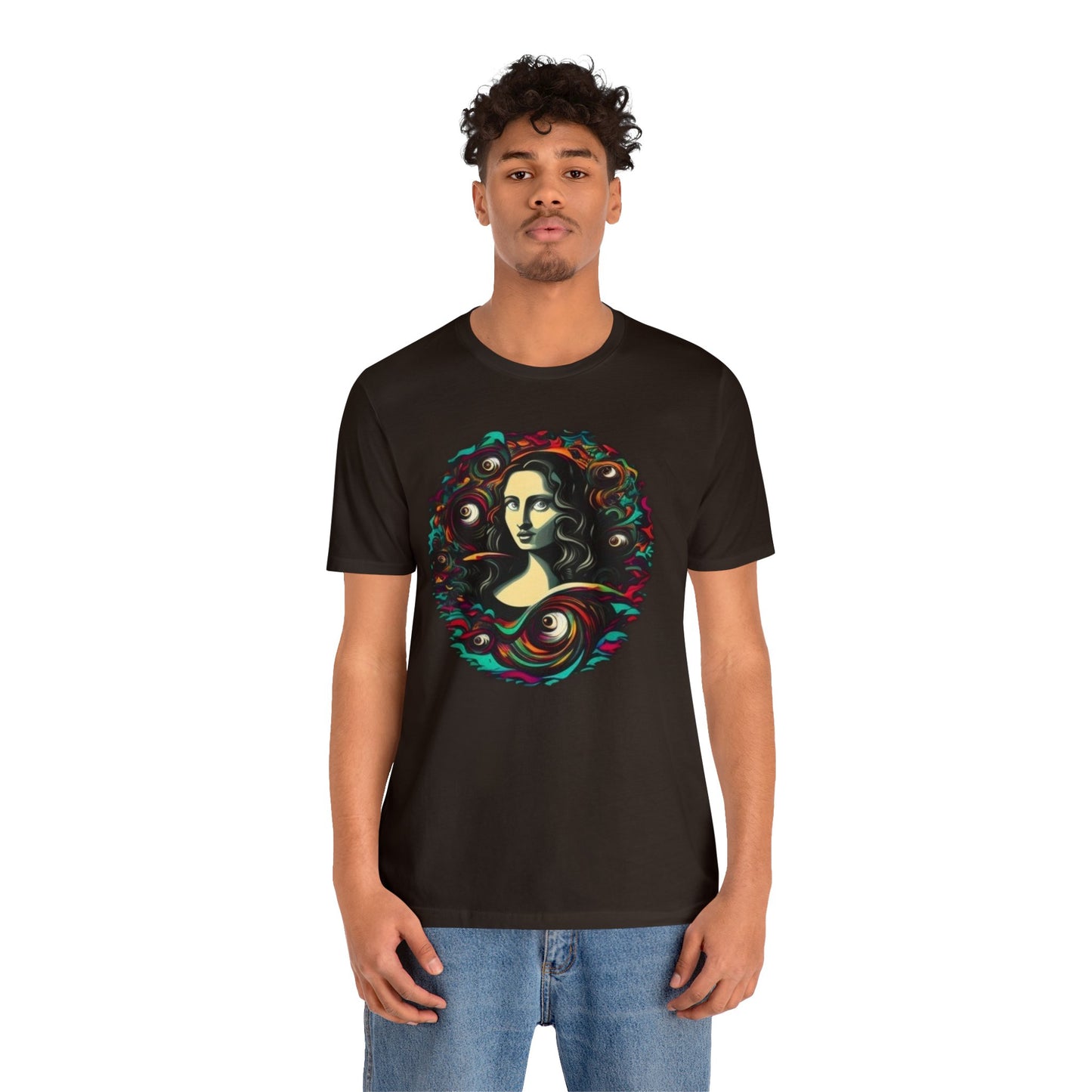 trippy mona lisa Unisex Jersey Short Sleeve Tee