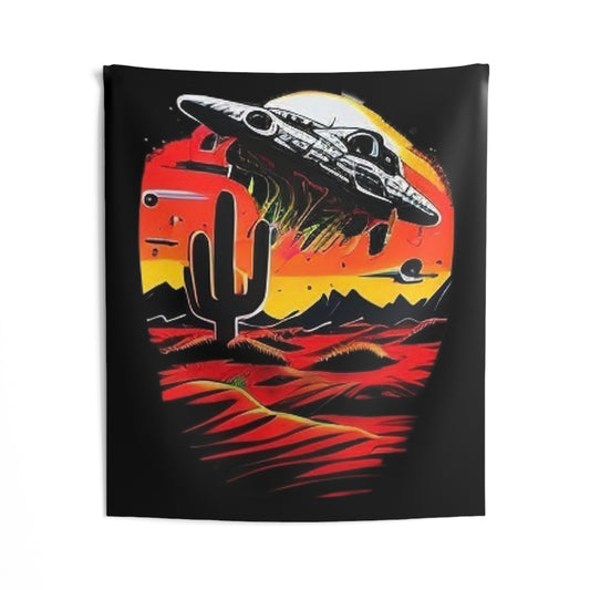 space ship trippy Indoor Wall Tapestries