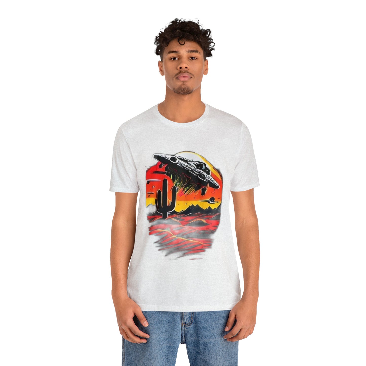 space ship trippy Unisex Jersey Short Sleeve Tee