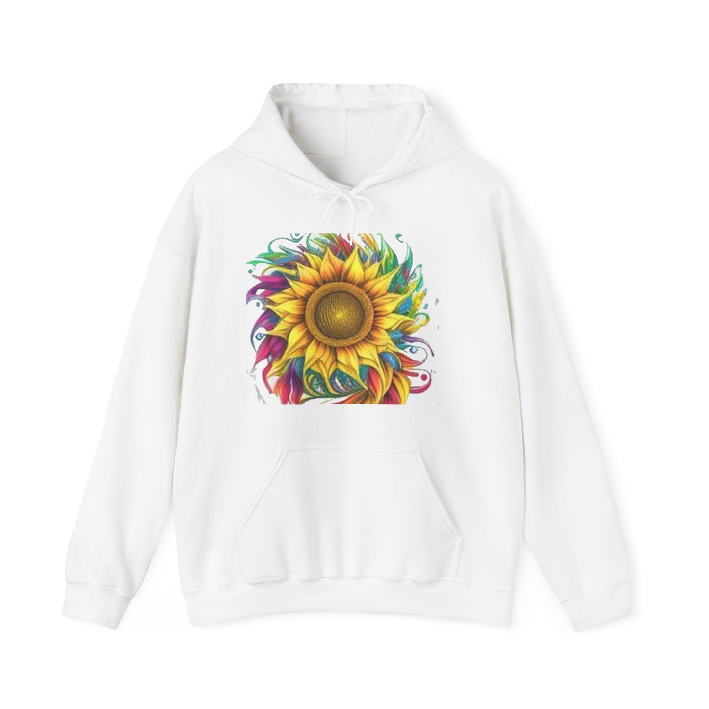 sunflower swirl trippy colurful Unisex Heavy Blend™ Hooded Sweatshirt