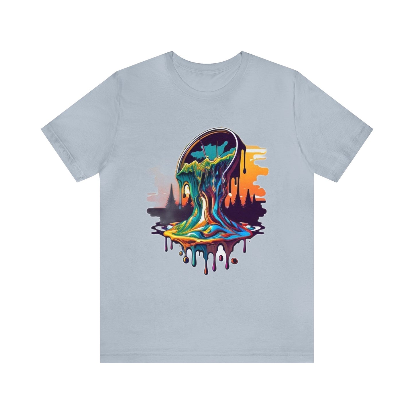 melting clock trippy colorful Unisex Jersey Short Sleeve Tee