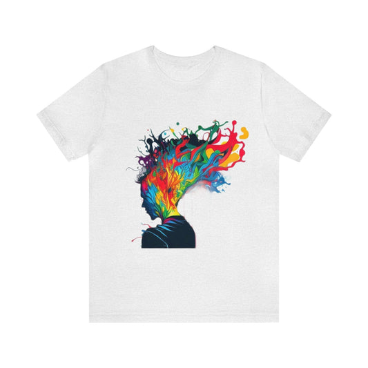 deep in thought colorful trippy Unisex Jersey Short Sleeve Tee