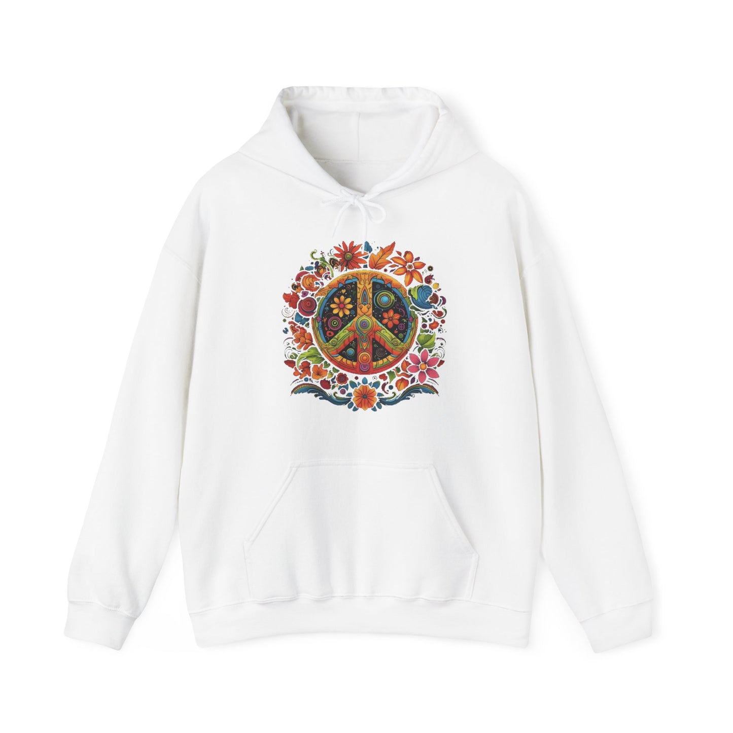 peace symbol colorful trippy Unisex Heavy Blend™ Hooded Sweatshirt