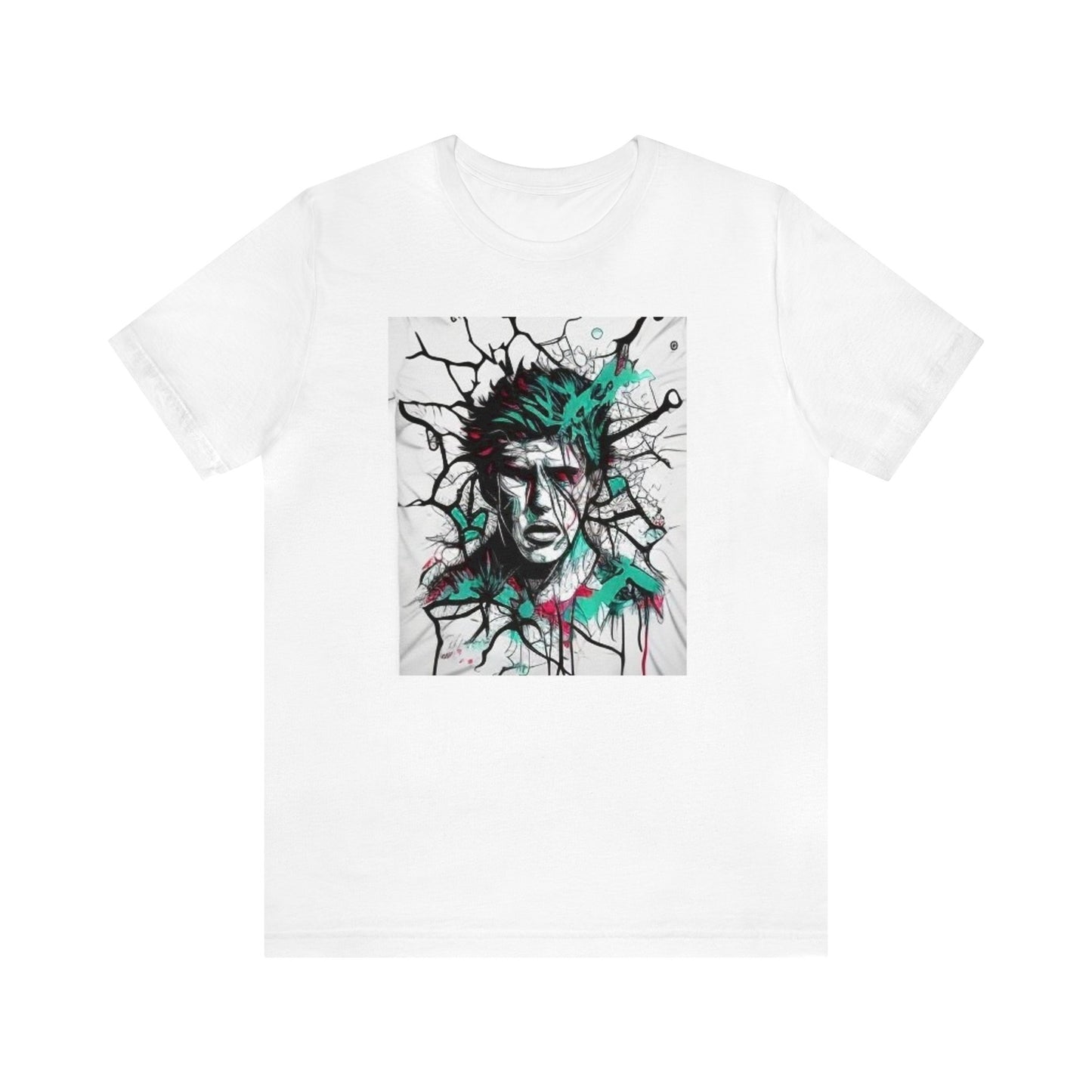 cracked man's face trippy Unisex Jersey Short Sleeve Tee