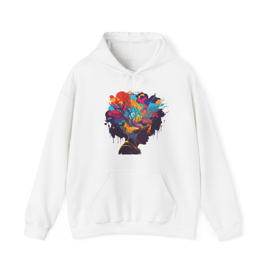 mind blown introspective colorful trippy Unisex Heavy Blend™ Hooded Sweatshirt