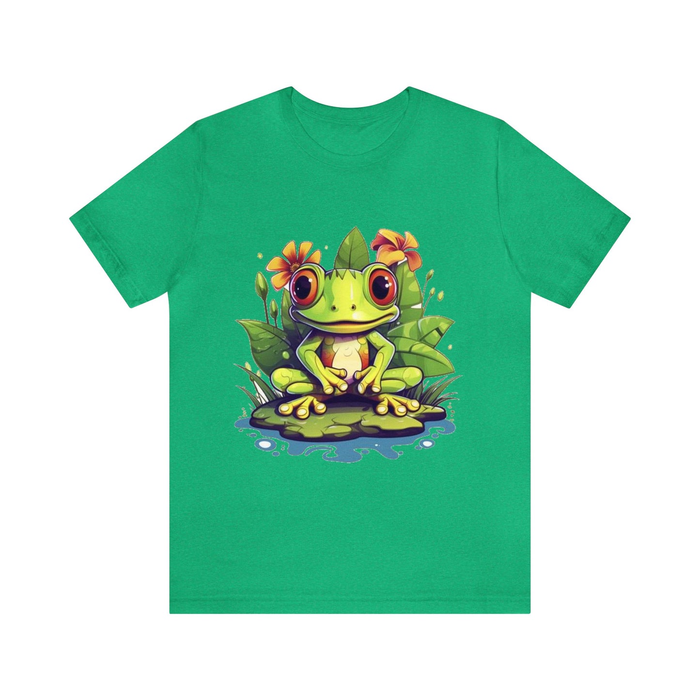 cute frog Lilly pad Unisex Jersey Short Sleeve Tee