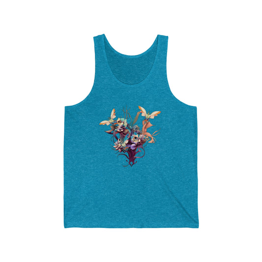 butterflies and flowers Unisex Jersey Tank