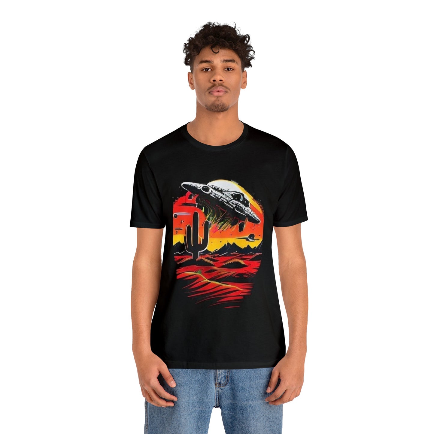 space ship trippy Unisex Jersey Short Sleeve Tee