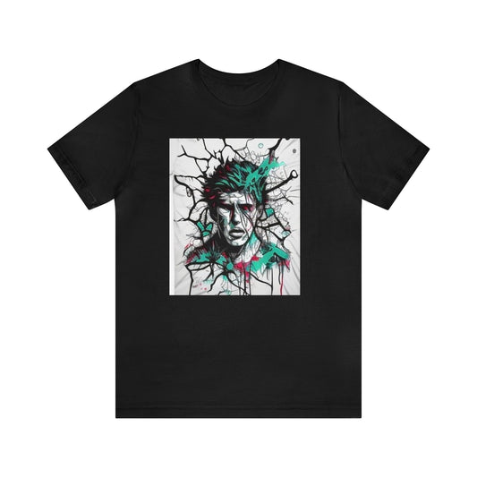 cracked man's face trippy Unisex Jersey Short Sleeve Tee