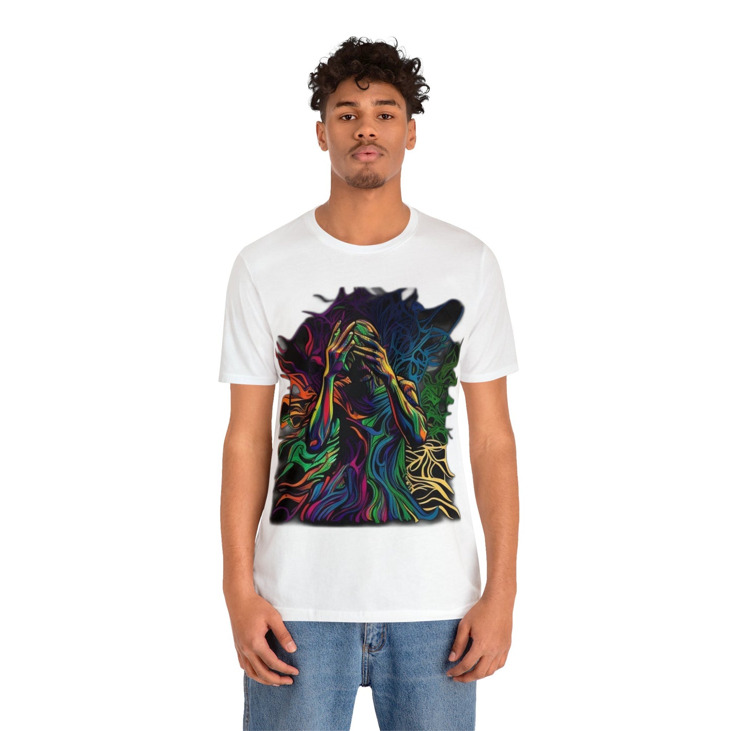 introspective trippy colorful Unisex Jersey Short Sleeve Tee