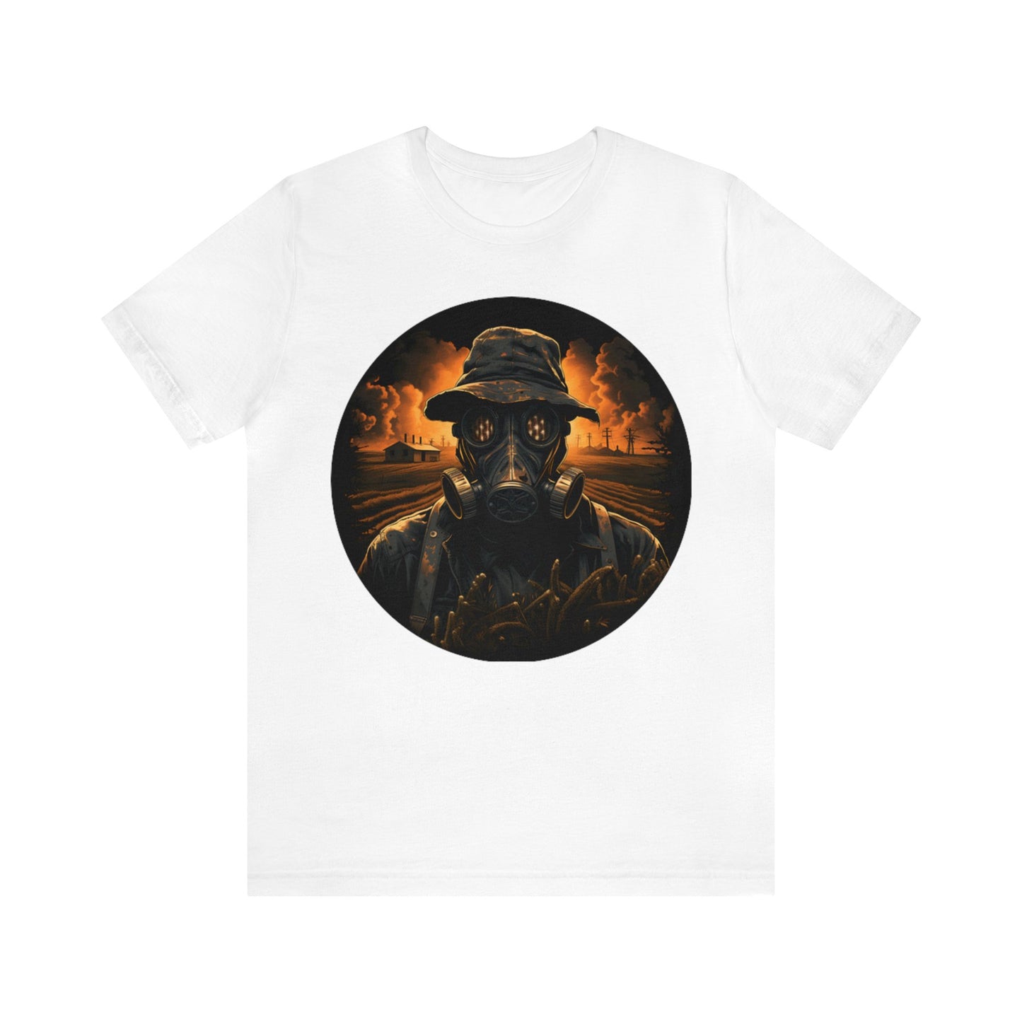 gas mask apocalyptic farmer  Unisex Jersey Short Sleeve Tee