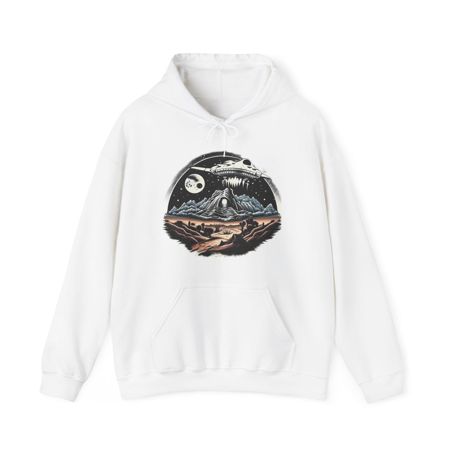 space ship trippy Unisex Heavy Blend™ Hooded Sweatshirt