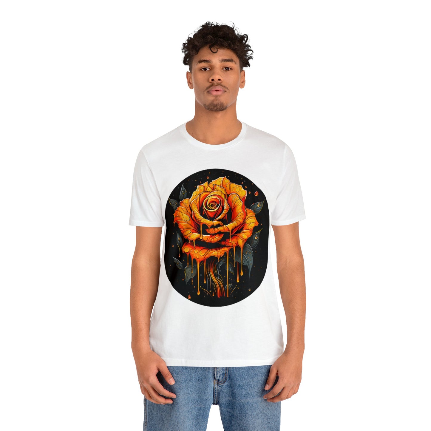 melting orange rose colorful trippy Unisex Jersey Short Sleeve Tee