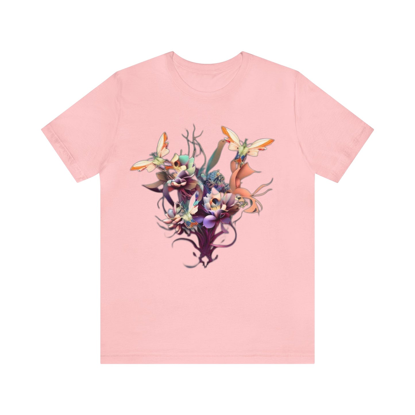 butterflies and flowers Unisex Jersey Short Sleeve Tee