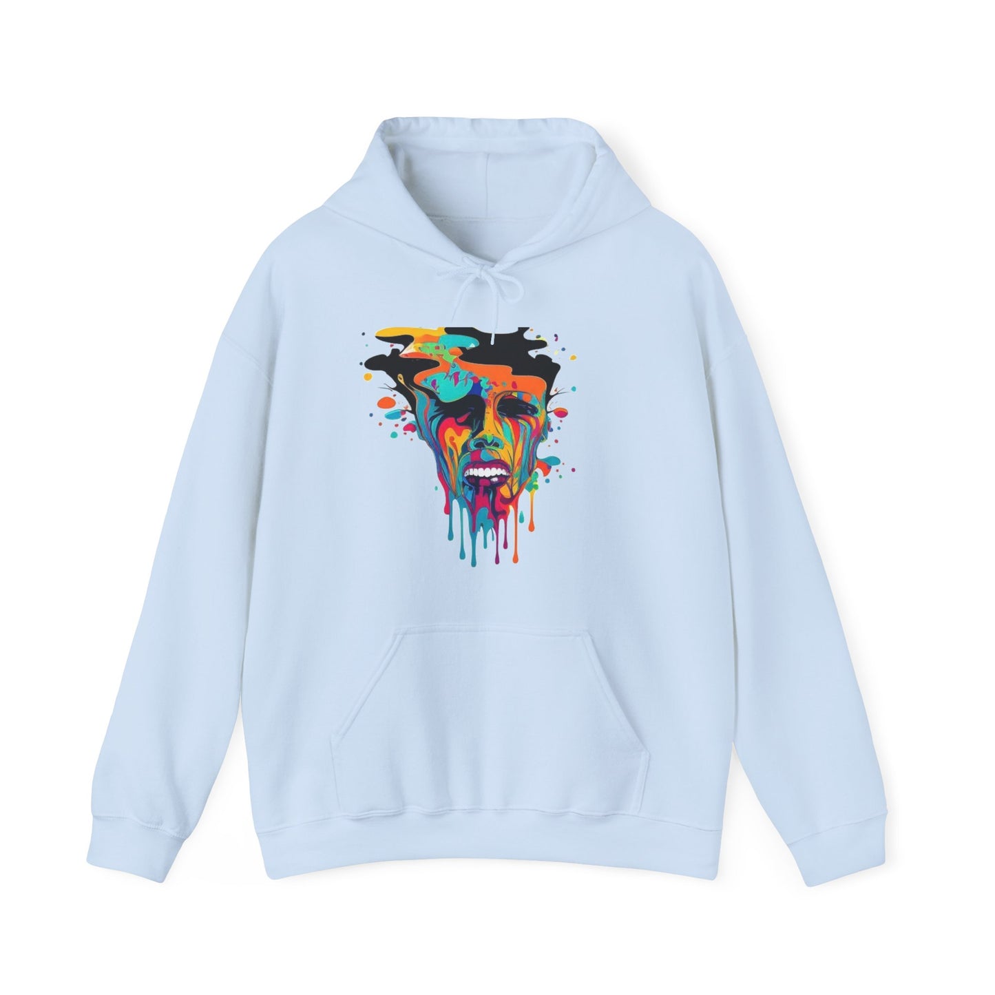 melting face colorful trippy Unisex Heavy Blend™ Hooded Sweatshirt