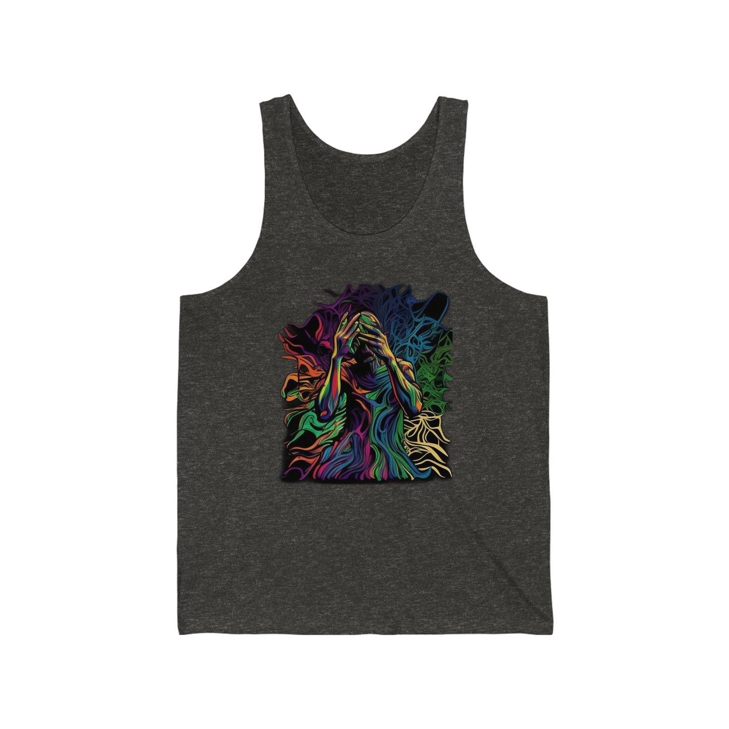 introspective trippy colorful Unisex Jersey Tank