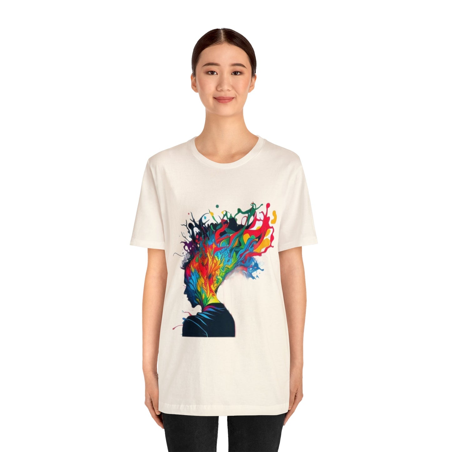 deep in thought colorful trippy Unisex Jersey Short Sleeve Tee