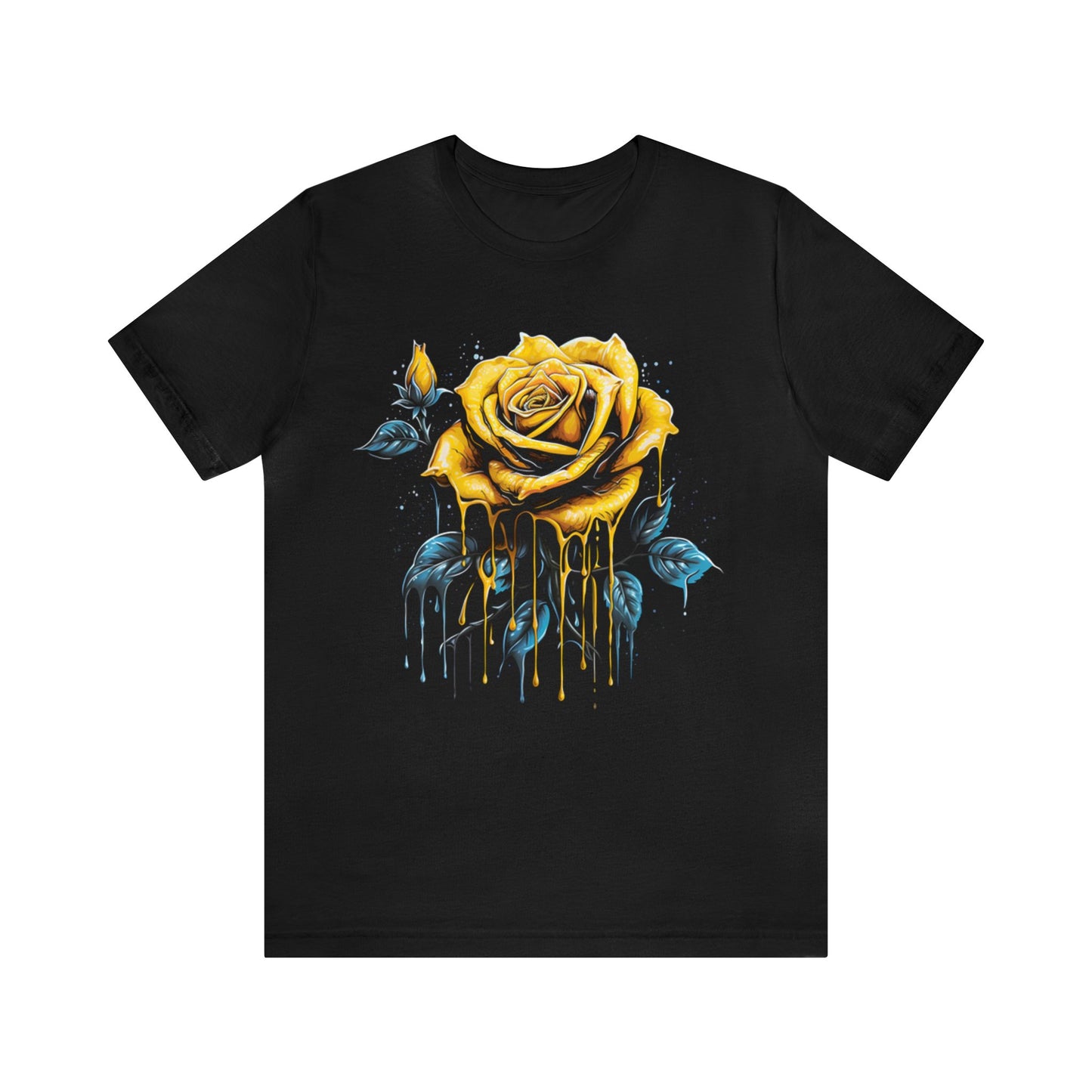 melting yellow rose colorful trippy Unisex Jersey Short Sleeve Tee