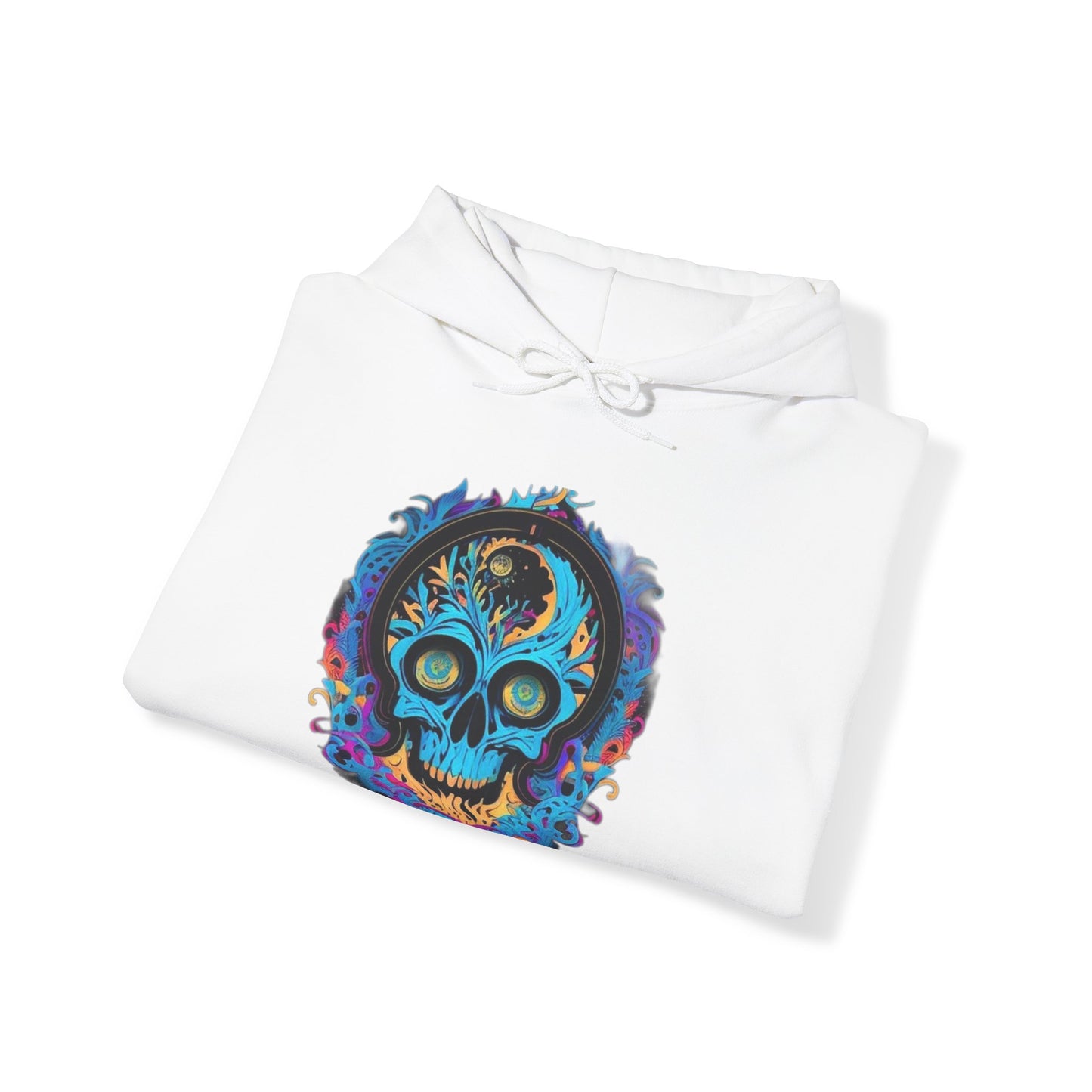 bright blue sugar skull Unisex Heavy Blend™ Hooded Sweatshirt