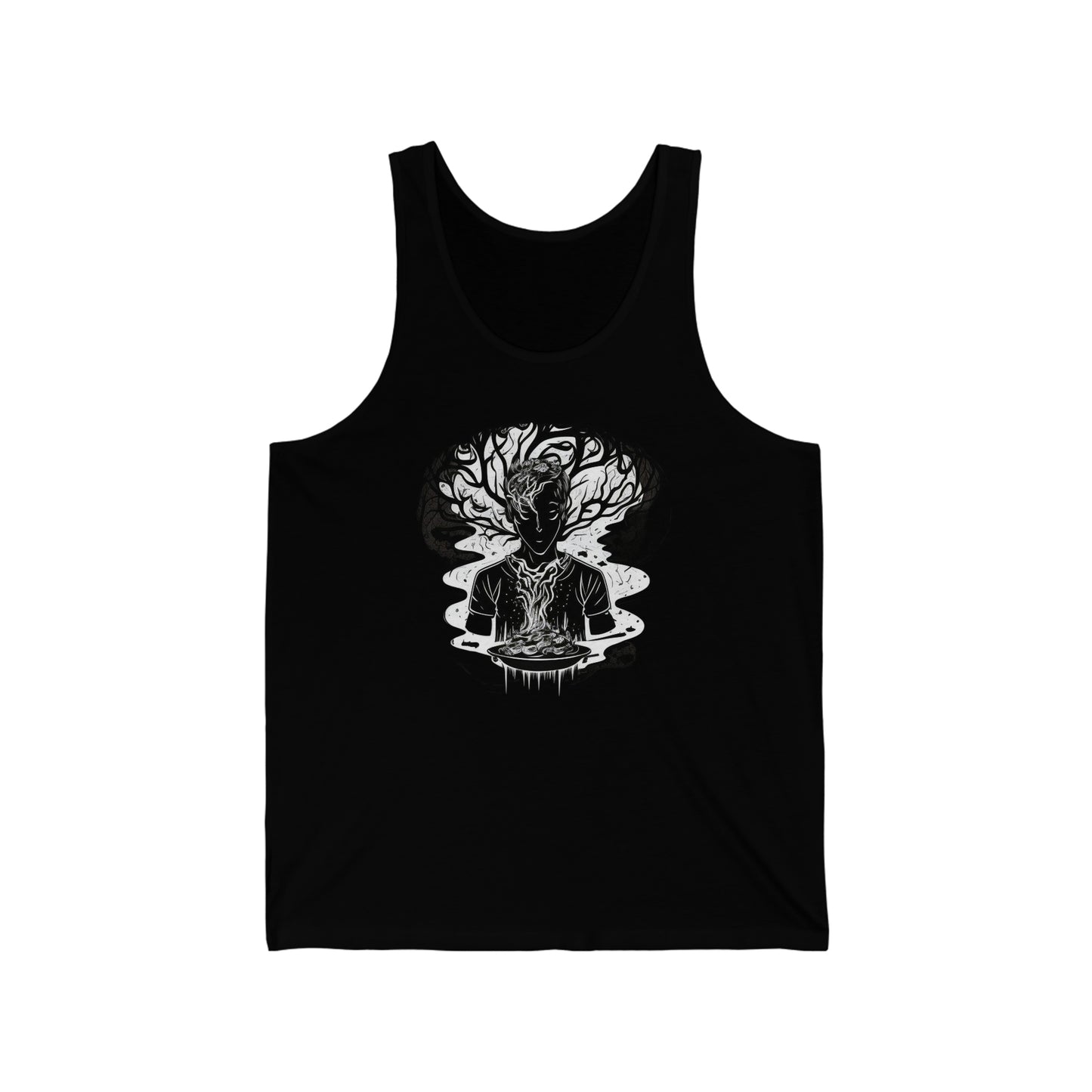 introspective black and white Unisex Jersey Tank