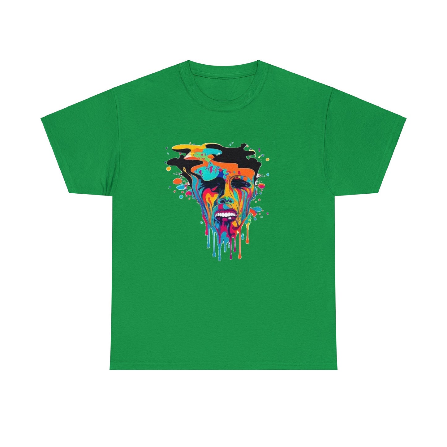 melting face colorful trippy Unisex Heavy Cotton Tee