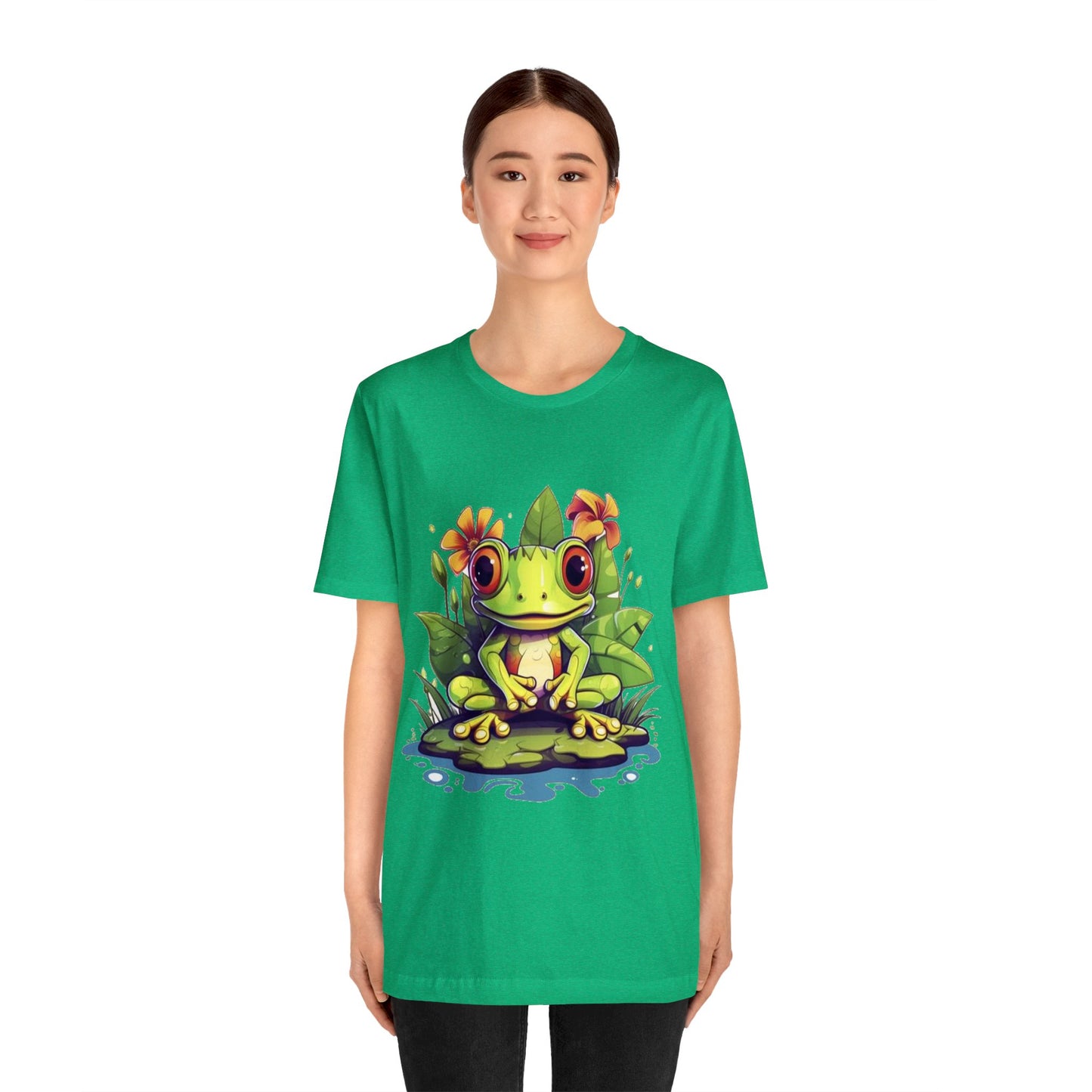 cute frog Lilly pad Unisex Jersey Short Sleeve Tee