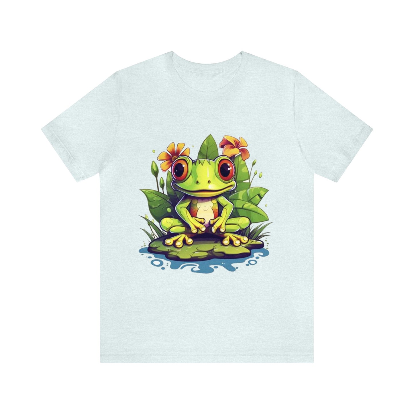 cute frog Lilly pad Unisex Jersey Short Sleeve Tee