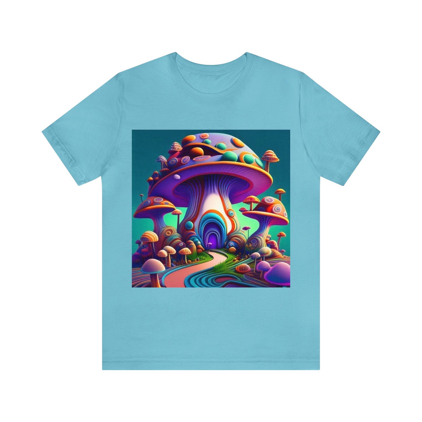 colorful trippy mushroom Unisex Jersey Short Sleeve Tee