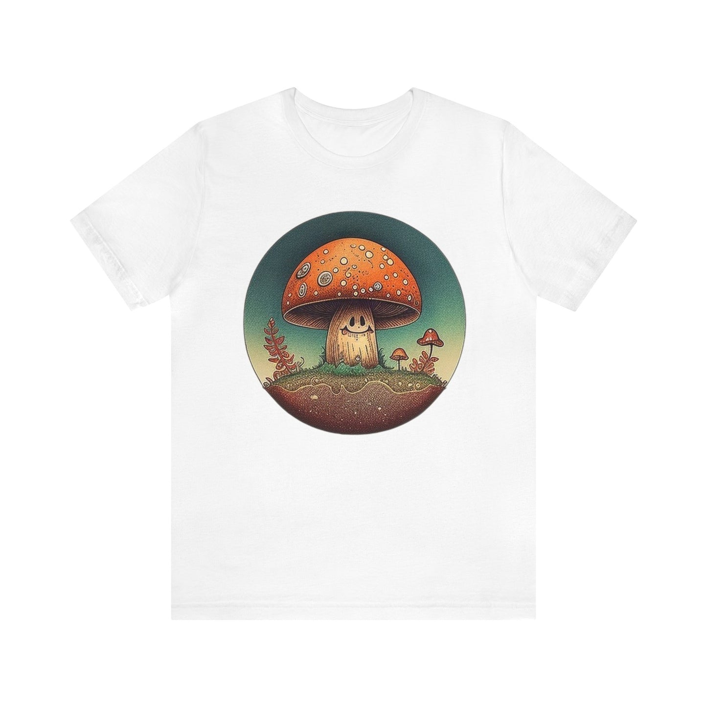 smiling mushroom trippy Unisex Jersey Short Sleeve Tee