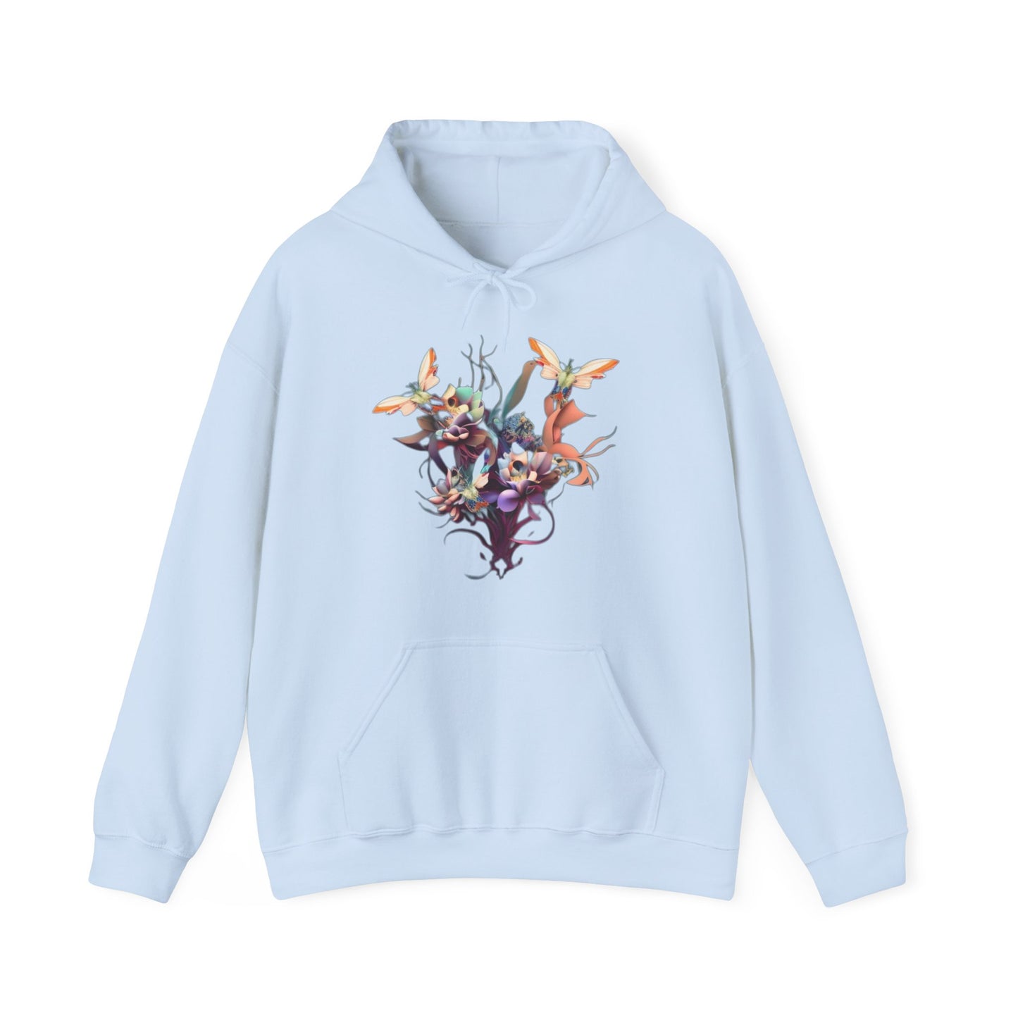 butterflies and flowers Unisex Heavy Blend™ Hooded Sweatshirt