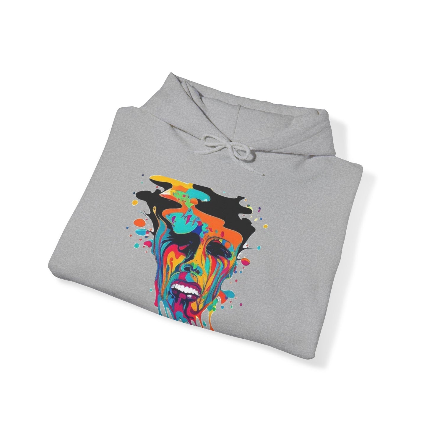 melting face colorful trippy Unisex Heavy Blend™ Hooded Sweatshirt