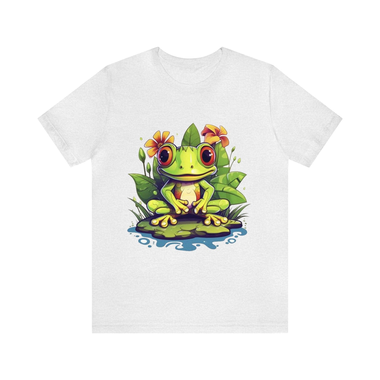 cute frog Lilly pad Unisex Jersey Short Sleeve Tee