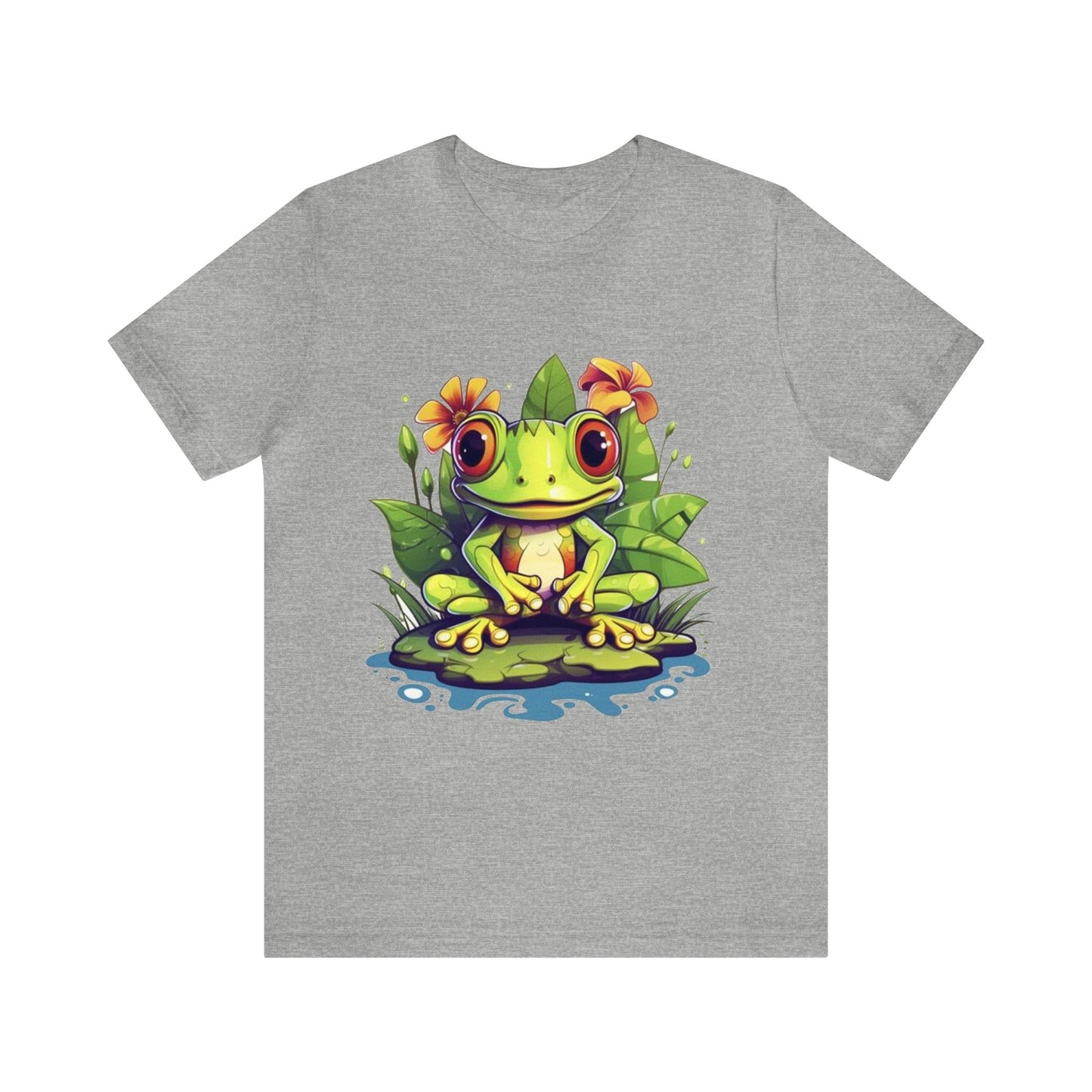 cute frog Lilly pad Unisex Jersey Short Sleeve Tee