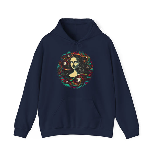 trippy mona lisa Unisex Heavy Blend™ Hooded Sweatshirt