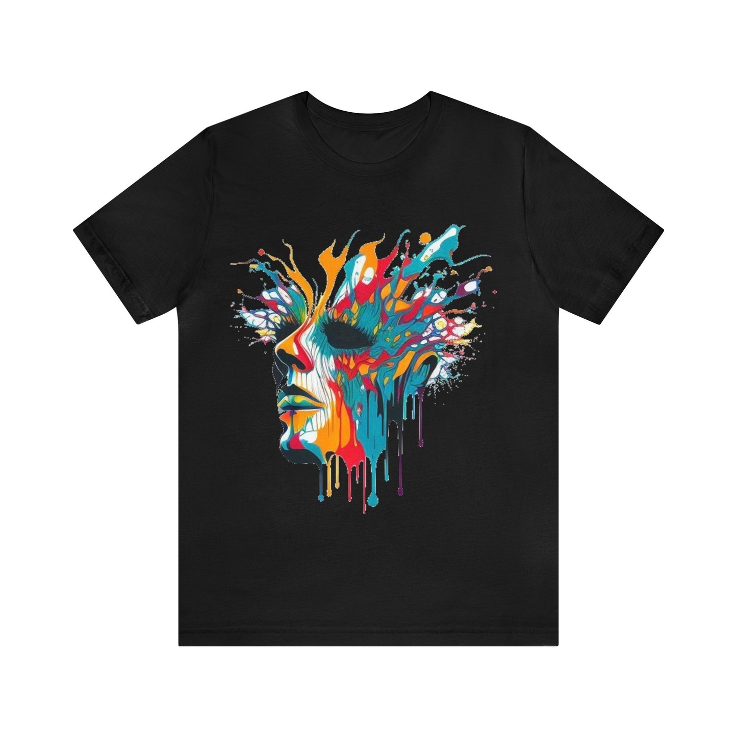 melting face trippy colorful Unisex Jersey Short Sleeve Tee