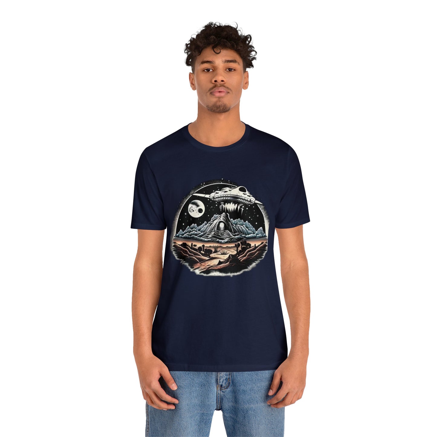 space ship trippy Unisex Jersey Short Sleeve Tee