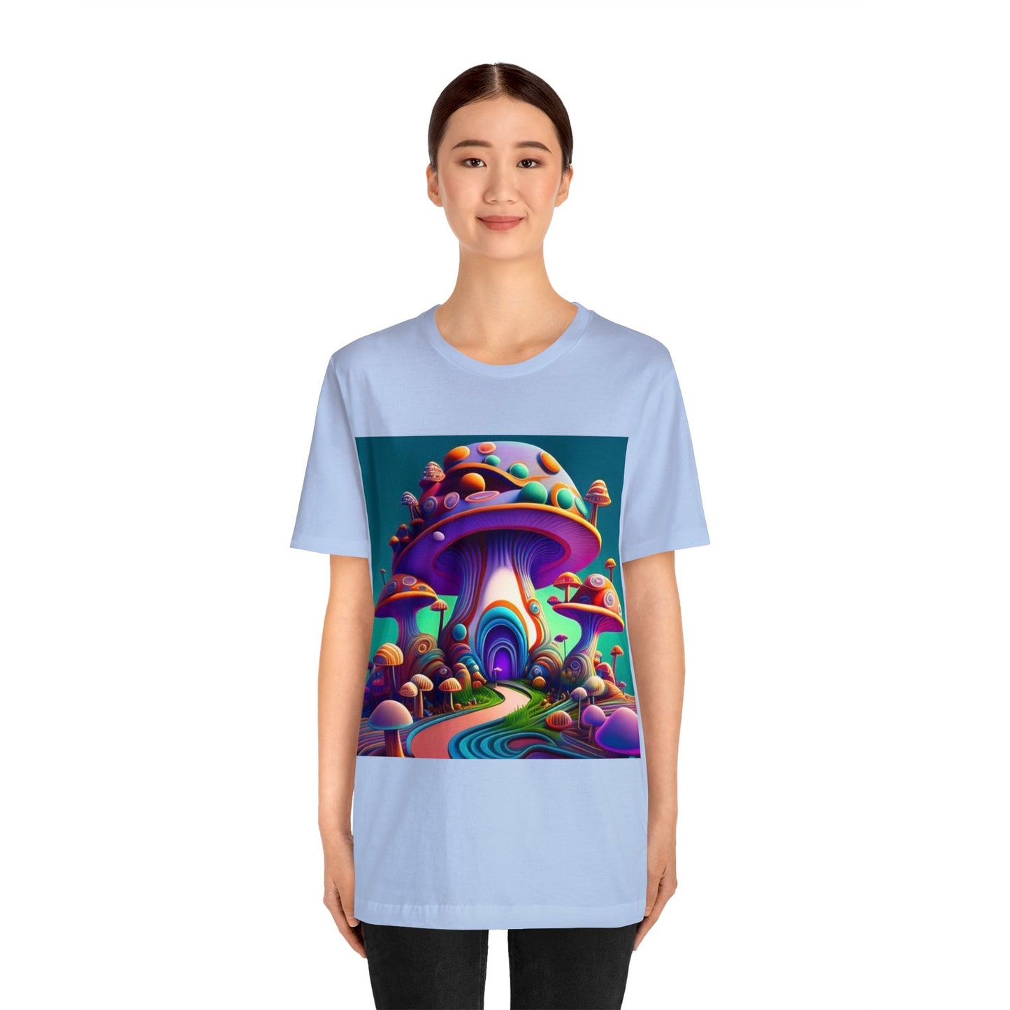 colorful trippy mushroom Unisex Jersey Short Sleeve Tee